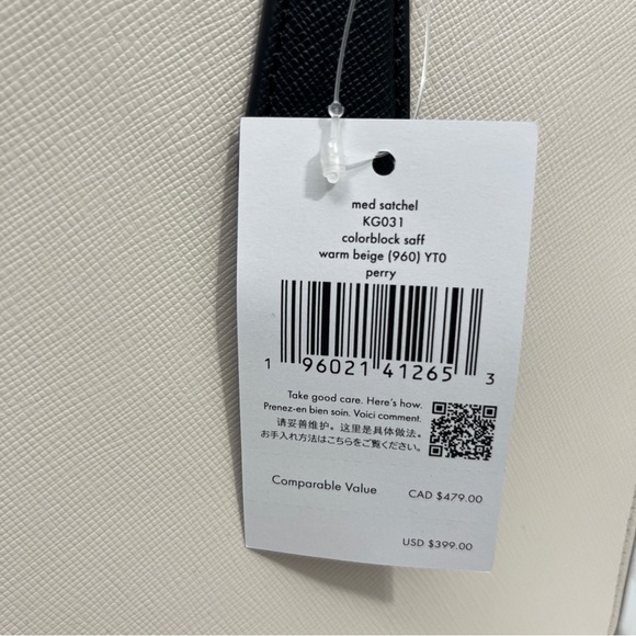 Kate Spade Medium Satchel Purse  Perry Color Block NWT Warm Beige‎ - Picture 5 of 16